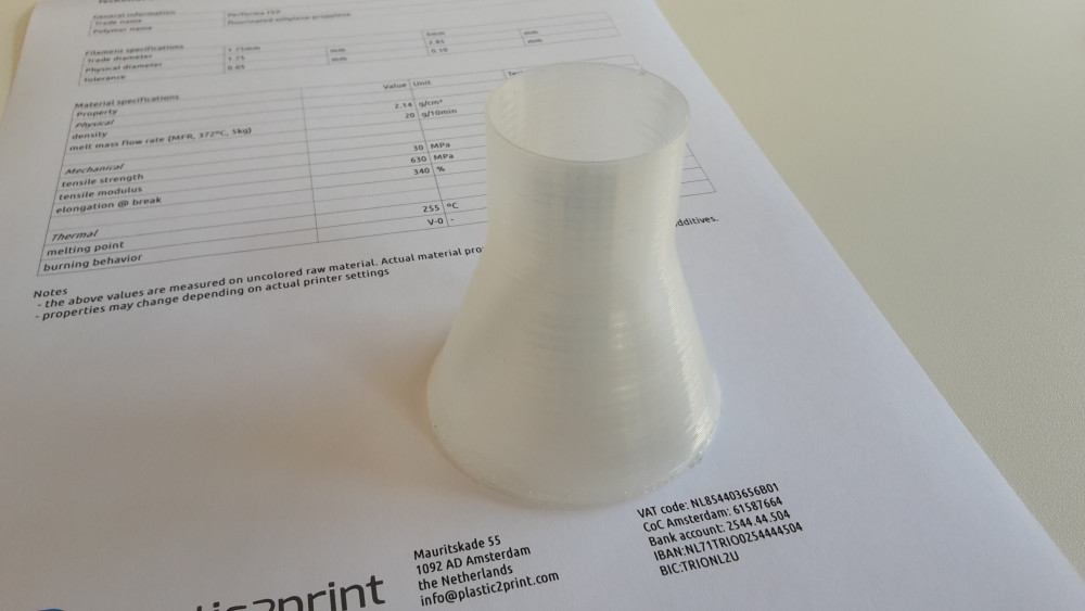1.75mm FEP Natural 3D printing filament